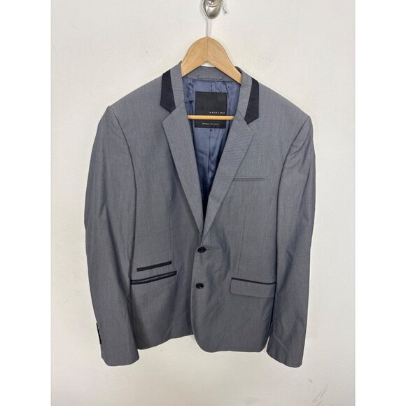 ZARA MAN Gray Blazer Men’s 40 2-Button Double Vent Sports Coat Black Tag - Picture 1 of 8